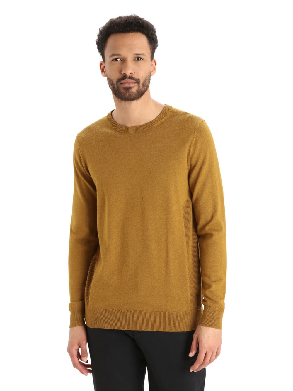 ICEBREAKER Mustard Pure Merino Wool Crewneck Sweater Size M
